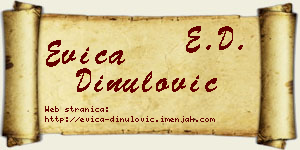 Evica Dinulović vizit kartica